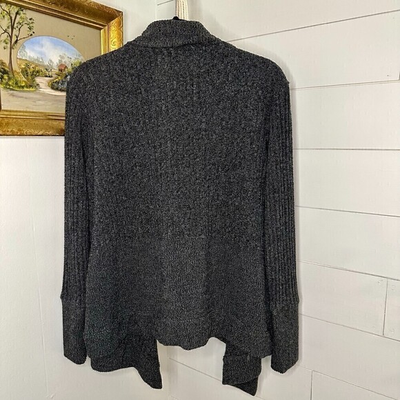 Athleta Tiburon Open Front Waterfall Draped Cardigan Charcoal Grey Size Medium - Picture 2 of 5